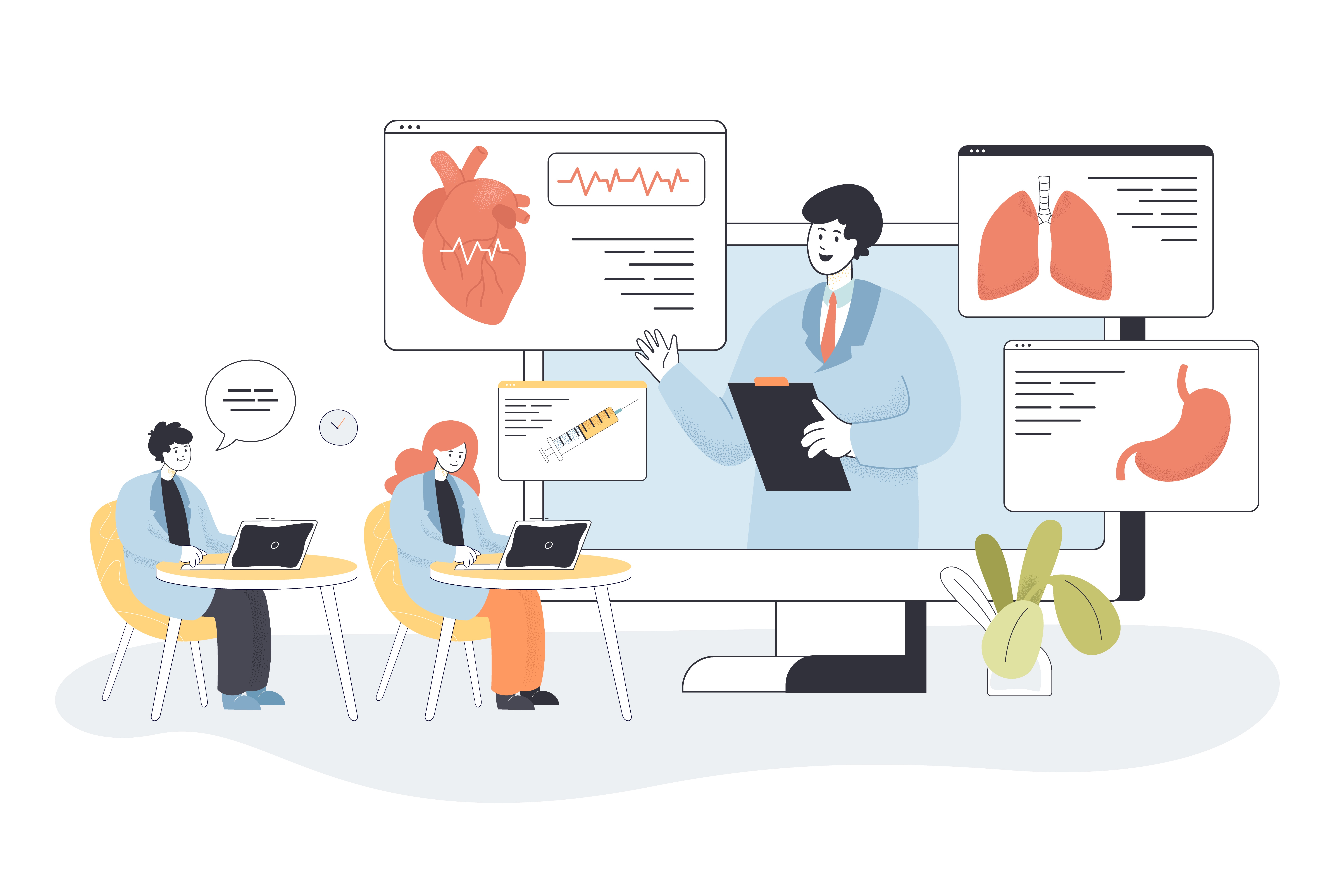Students learning medicine online on webinar in virtual class.jpg